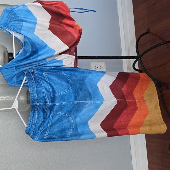 Colorful Chevron Two-Piece Set - Picture 2 of 2